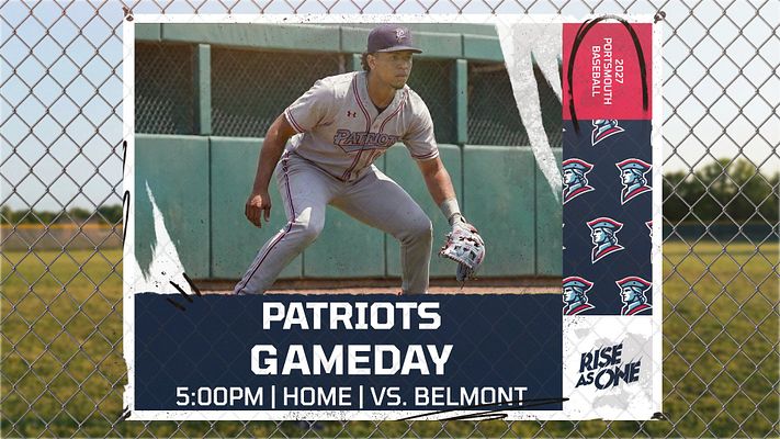 Poster template featuring athlete photo on left, bold game day headline, and match details on a dark blue background. Designed for social media sharing.