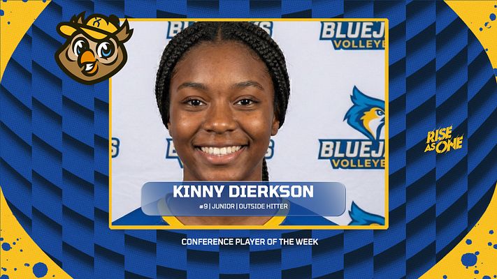 Player spotlight template with blue and gold paint splatter design, featuring centered player photo frame with name and position banner, team logo in corner, and award headline below. Available in landscape and portrait formats for social media sharing.