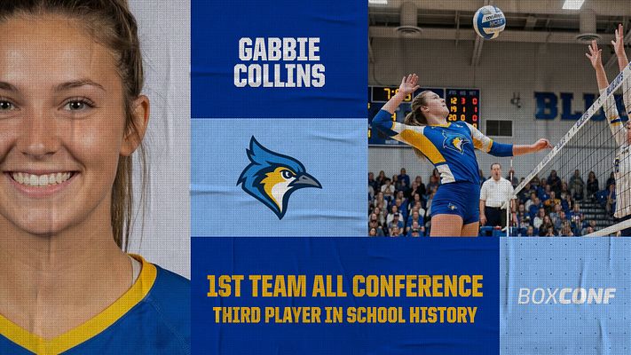 Modular player spotlight template featuring a large photo area on the left, blue and gold color scheme, text areas for player name and achievements on the right, designed for social media formats.