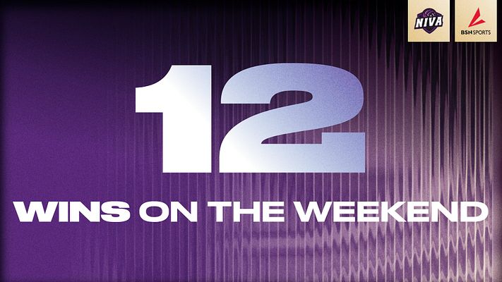 Countdown template with bold frosted glass numbers and bold text, featuring gradient background with vertical light effects, logo areas top right, multi-format layout for landscape and social media posting