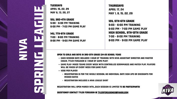 Information sheet template with purple burst design on left side, featuring bold white vertical 