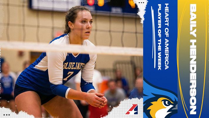 Player spotlight template featuring athlete action photo on left with blue and gold color scheme, text banners on right side for player name and team information, designed for social media sharing across landscape and portrait formats