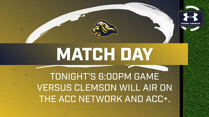 Soccer match day template with gold and navy color scheme, featuring team logo, large 'MATCH DAY' headline with decorative brushstrokes, and space for game time and broadcast details on a textured background