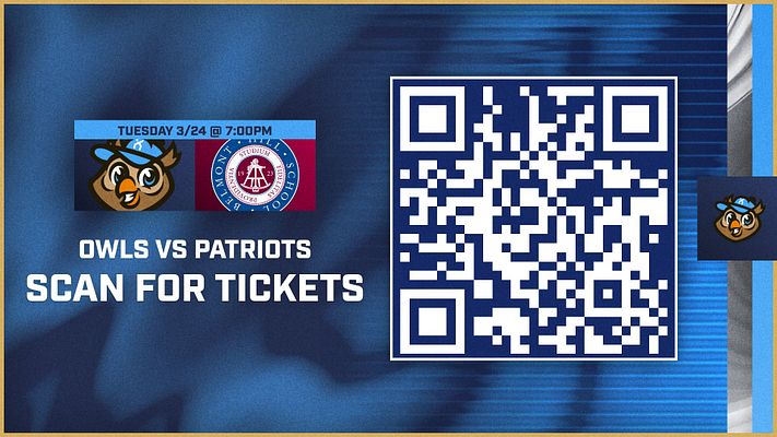 QR code template with red and navy gradient background, featuring a large gold QR code on the right, text area for event details on the left with team logos and date/time section, suitable for sports promotion across landscape and portrait formats