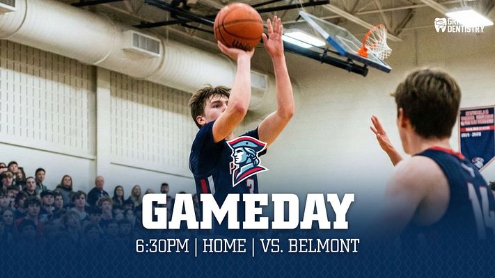 Multi-format gameday teaser template with action basketball photo, team logo, bold white 