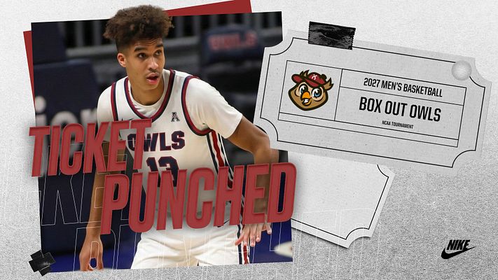 Multi-format sports template featuring player cutout on left with red and navy styling, large 'TICKET PUNCHED' text overlay, and ticket graphic on right showing team logo and tournament details. Designed for tournament qualifying announcements across landscape, Instagram, and story formats.