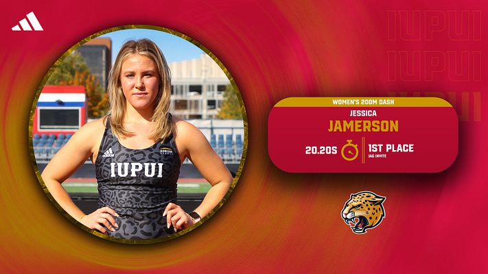 Individual score template featuring a circular photo area on the left with an athlete's image, and a rectangular section on the right for name, time, and place. Vibrant red background.