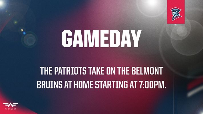 Landscape game day template with bold white headline and supporting text over a blurred lime-green and charcoal background, plus small logo areas in the corners.