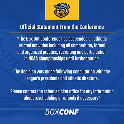Official statement template with deep purple background, centered logo placeholder at top, bold white headline, multi-paragraph quoted text area, and conference branding at bottom. Designed for announcements and breaking news on social media.