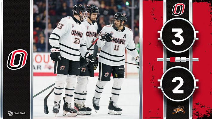 Multi-format hockey score template with player photo on left, large circular score display showing two periods on right with red and black color scheme, team logo elements, and space for live statistics updates across landscape, portrait, and story formats