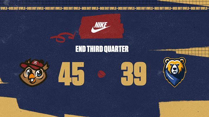 Score update template with a bold maroon background, featuring team logos on left and right, large final score in center, and a logo at the top, designed for highlighting game results.