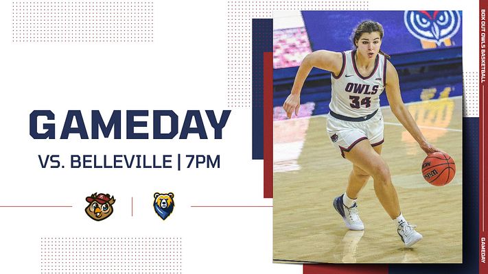 Birthday-themed sports template with landscape layout featuring large "GAMEDAY" text on left, opponent and time details, team logos, and right side photo area for player image with bold blue and maroon frame design
