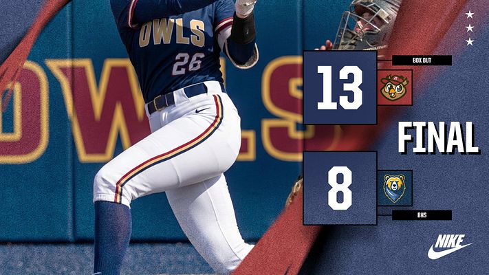 Multi-format score template with wave design elements featuring player action photo on left, large final score display with team logos and labels on right, available for landscape, Instagram, and story formats
