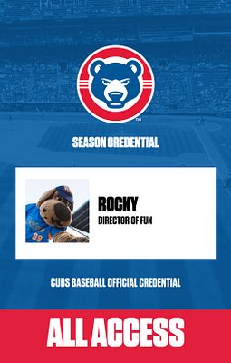 Portrait credential template with a blue and white color scheme, featuring a circular team logo at the top, a photo area for the individual, and clear text for name and title.