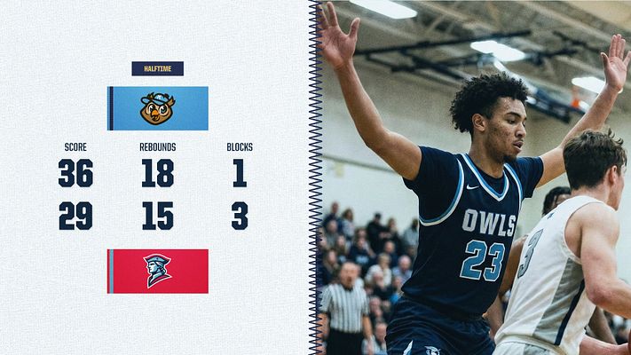 Stats with Photo template featuring a player photo on right side, team logo and stats comparison on left with two scores displayed prominently, heritage color scheme, available in landscape and portrait formats