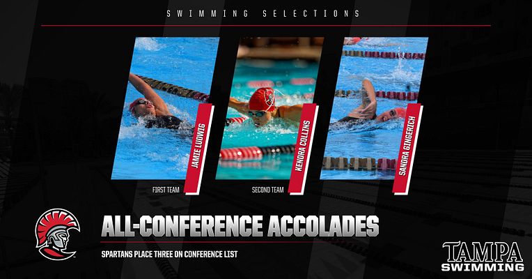 Multi-player swimming and diving template with dark background, three swimmer photo areas in landscape orientation, red accent banners for player names, and space for team titles below each image.