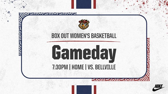 Multi-format game day template featuring centered headline text with team logo, decorative borders in navy and maroon, and space for game time and opponent details. Available in landscape, Instagram, and story formats with modern geometric design elements.