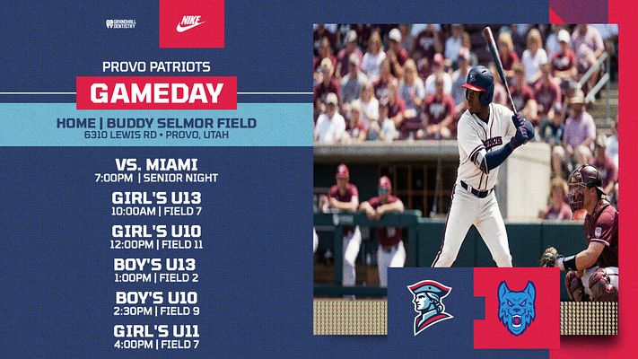 Dynamic gameday template featuring a large player image on the right, team logos and event details on the left with a blue and red color scheme, ideal for social media promotions.