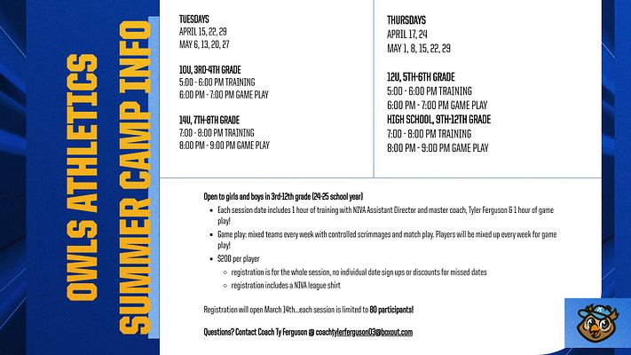 Information sheet template with purple burst design on left side, featuring bold white vertical 