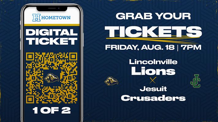 Ticket template featuring a smartphone mockup with a large QR code. Bold title for 'Digital Ticket' at the top, game details in a clean layout below.