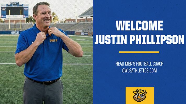 Player spotlight template with a landscape layout featuring a large title area on the right, a photo of a coach on the left, and a bold color scheme.
