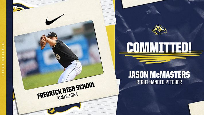 Multi-format sports graphic in Polaroid style, featuring a player photo on the left, team and commitment details on the right in bold text. Designed for recruiting/social media use.