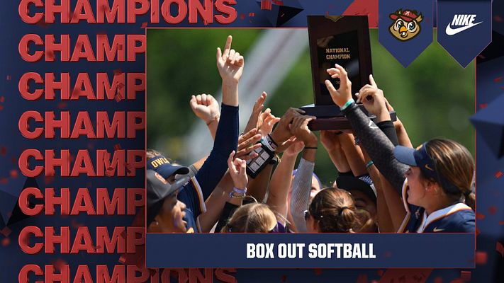 Landscape multi-format template featuring a dynamic border with 'CHAMPIONS' text, large photo area for team celebration, and bold caption space for headlines.