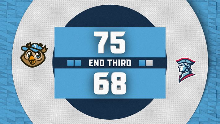 Score update template featuring a circular layout with team logos on each side, large 3D text for scores in the center, and a banner for the quarter status.