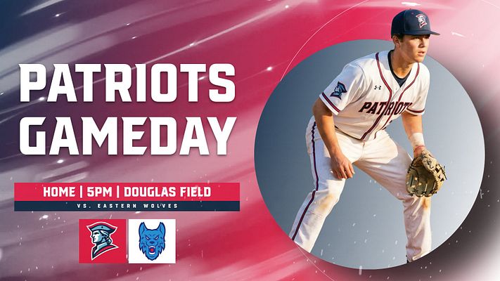 Game day template with gradient background colors, bold text on left for team name and event details, circular player photo cutout on right, opponent logos and game information in lower section