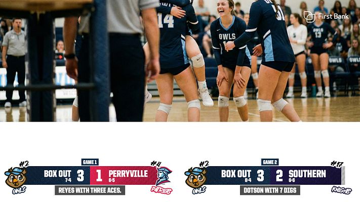 Doubleheader score update template featuring two game scores side-by-side, team logos. Center photo shows a team. Designed for social media sharing across landscape and portrait formats.