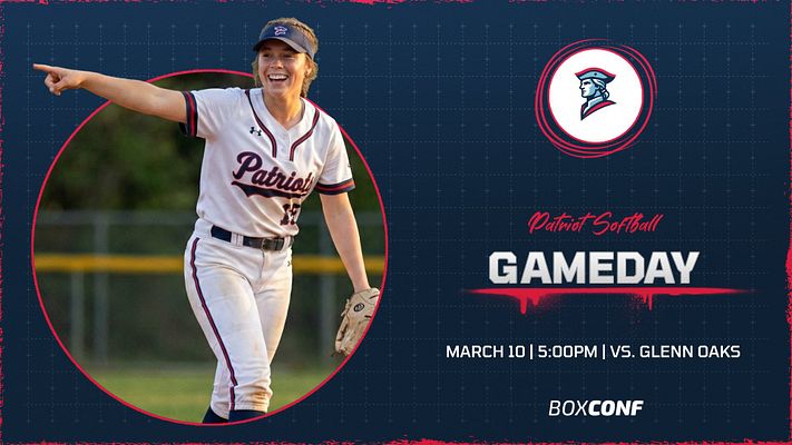 Gameday template featuring a player photo in a circular cutout, bold title area for team name, game time, and opponent details, with a textured dark background.