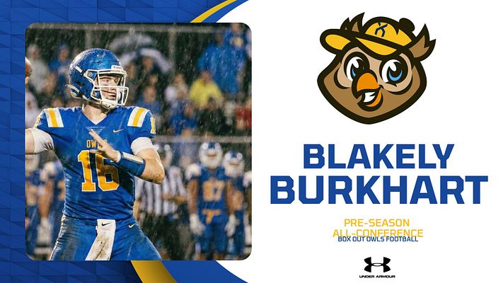 Announcement template with dark blue background, large rounded photo on left showing athletes celebrating, gold 'N' logo with star above, and bold navy text area on right for name and headline details. Includes space for subtext and brand logos.