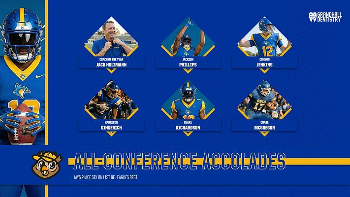 Player spotlight template featuring six diamond-shaped photo areas for athletes, with a bold blue background, space for names and titles, ideal for featuring multiple players.