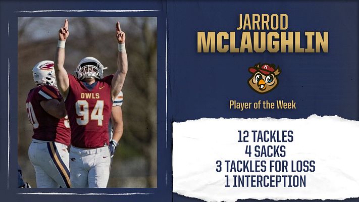 Player spotlight template with dark navy background, featuring a large photo area on the left with paper tear border effect, gold player name and title text on the right, team logo, and white torn paper section for player statistics below