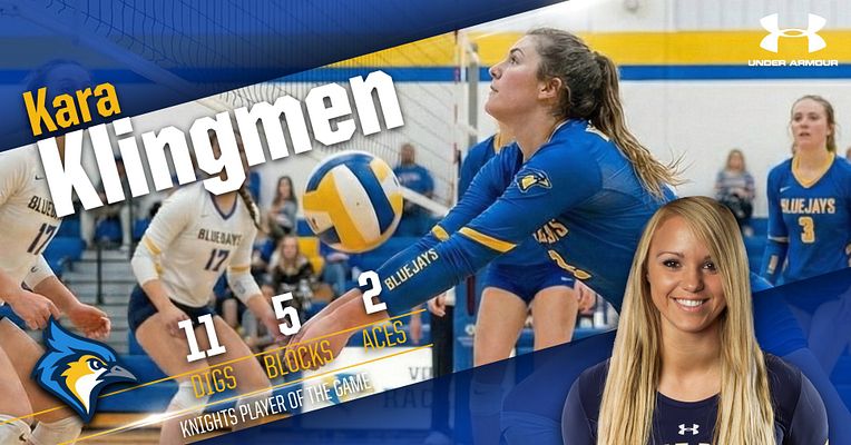 Player spotlight template featuring a left section for a large action photo, right side for player stats, and a blue and gold color scheme with player name prominently displayed.