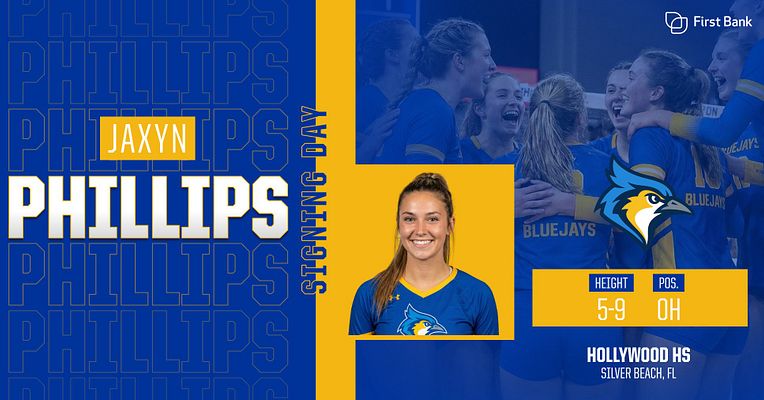 Player spotlight template for Signing Day featuring a photo area with player's image, dark blue and gold color scheme, name and details on the right, and background with team graphics.