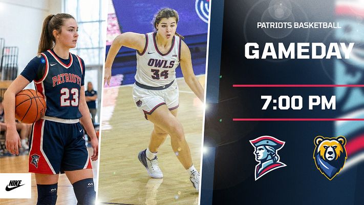 Basketball game day template with two action photo panels on the left and bold matchup, game-time text, and team logos on a green gradient panel.