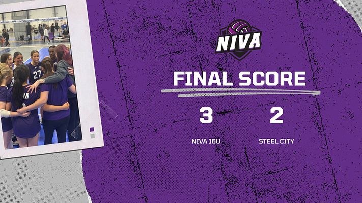Social media template with a vibrant purple background, featuring a player photo on the left and a bold score display on the right, ideal for club or league scores.