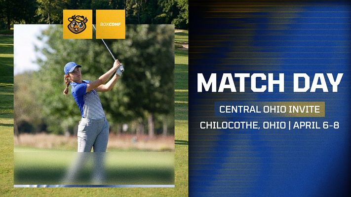 Golf graphic template featuring a large player photo on the left, bold 'MATCH DAY' text overlaid on the right, and event details below in a clean, modern layout.
