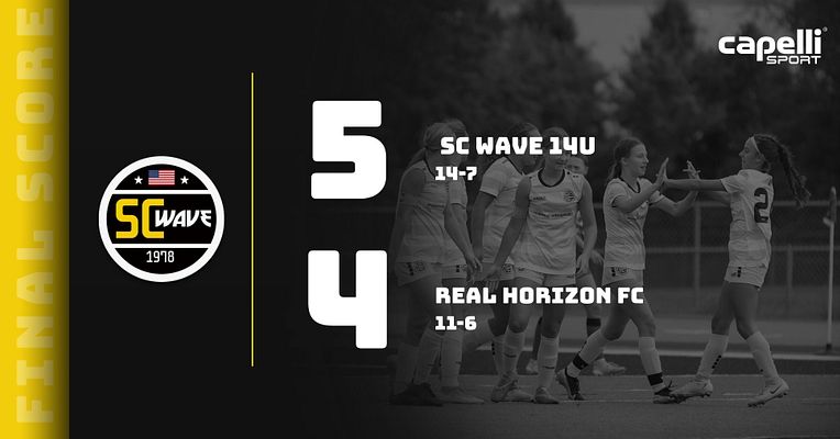 Landscape template for club score with black background, large score display in the center, team names and logos on the left, and celebratory player photo on the right.