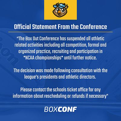 Official statement template with deep purple background, centered logo placeholder at top, bold white headline, multi-paragraph quoted text area, and conference branding at bottom. Designed for announcements and breaking news on social media.