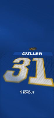 3D jersey lock screen template with dark purple background featuring large metallic gold and white jersey number, player name text, and school logo at bottom; designed as vertical phone wallpaper for recruiting and commitment announcements