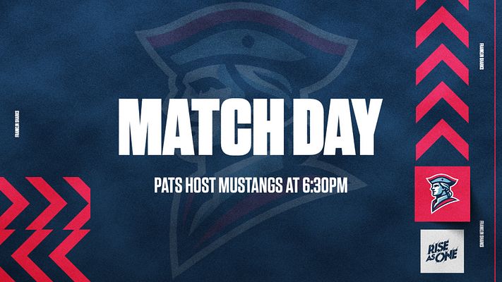 Match day template with textured royal blue background, large white MATCH DAY headline, and TIME | DATE | LOCATION placeholder text. Light blue chevron accents and shark logo at right.