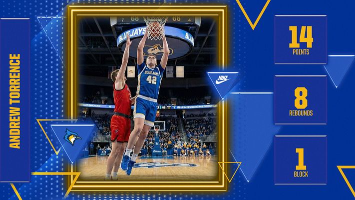 Player stats template featuring a vibrant neon design. Central player photo with blue and yellow accents, statistics listed on the right, perfect for social media highlights.