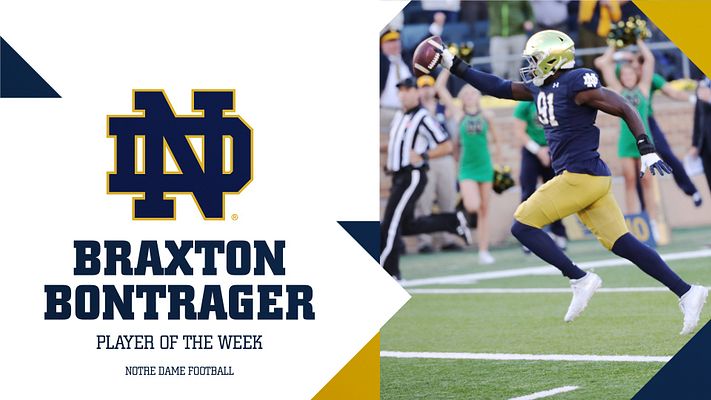 Announcement template with navy and gold color scheme featuring team logo on left, large player photo on right, and text area for headline and player name. Designed for social media and landscape formats.