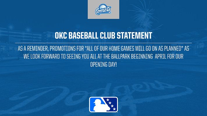 Official statement template in landscape format, featuring a blue background, logo at top, large title section, and body text for announcements, designed for MiLB communications.
