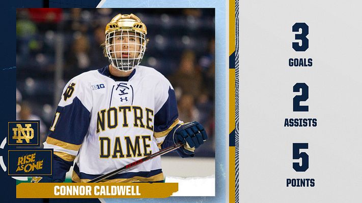 Hockey player stats template with large player photo on left side, navy and gold color scheme, player name banner at bottom, and right-aligned statistics section displaying goals, assists, and points in bold navy text