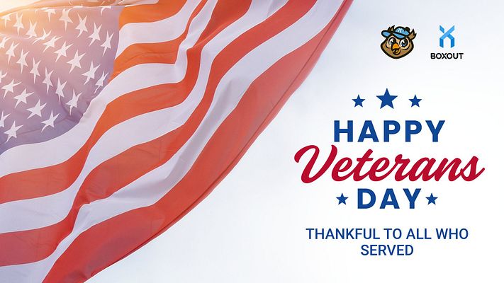 Memorial Day template with American flag on left, patriotic stars and stripes, and right side featuring "Happy Memorial Day" text in blue and red, tagline "Remembering Those Who Gave All," logo placement areas for brands or organizations, available in landscape and portrait formats