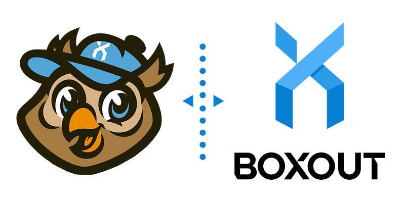 Logo lockup template featuring a cartoon mascot on the left and a geometric logo on the right, separated by a dotted vertical line, designed for sports branding.