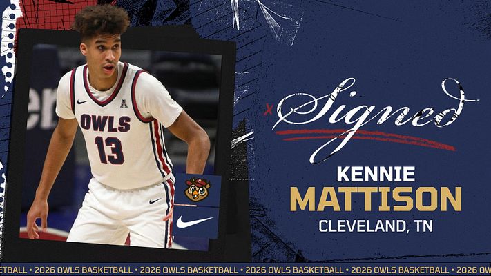 Signing day template with navy background, athlete photo on left, and 'Signed' text with player name, position, and hometown on right. Customizable for multiple social media formats including landscape, Instagram, and story sizes.